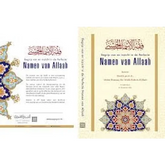 Boekomslag van Perfecte Namen van Allah met de perfecte namen centraal in het ontwerp